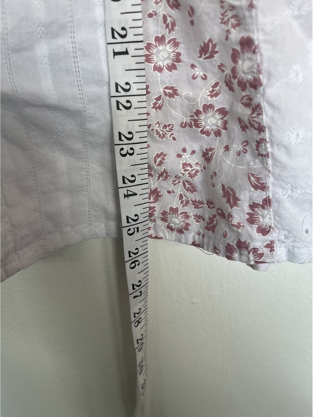 Coupe Eyelet Floral Panel Cap Sleeve Blouse 100% Cotton White XL - Picture 4 of 6